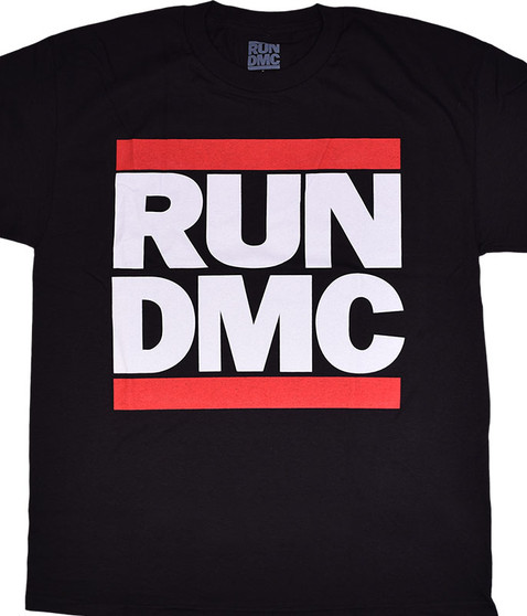 liquid blue RUN DMC Classic Logo Black T-Shirt