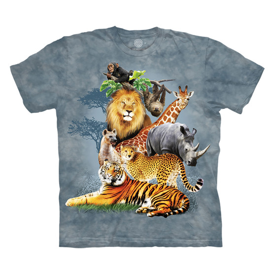 Liquid Blue Safari Collage Classic Cotton T-Shirt