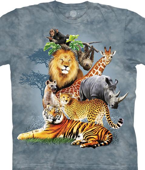 liquid blue Safari Collage Kids' T-Shirt