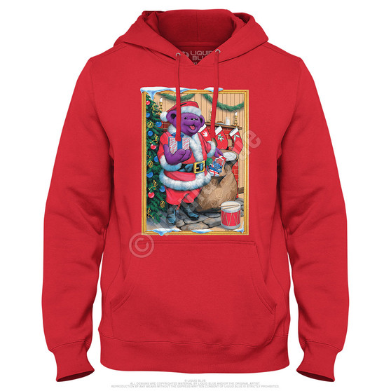 Liquid Blue Santa Bear Hoodie