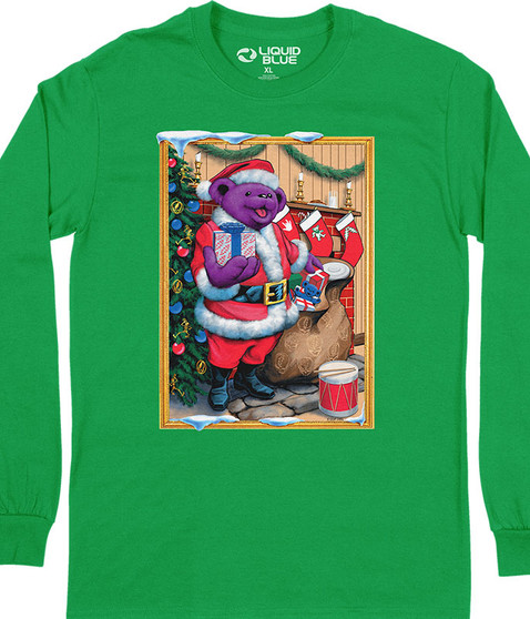 liquid blue Santa Bear Long Sleeve T-Shirt