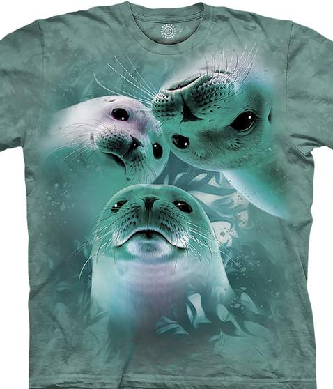 liquid blue Sea Lion Trio Classic Cotton T-Shirt