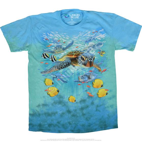 Liquid Blue Sea Turtles Tie-Dye T-Shirt