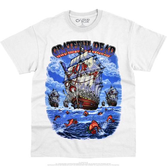 Liquid Blue Ship Of Fools White T-Shirt