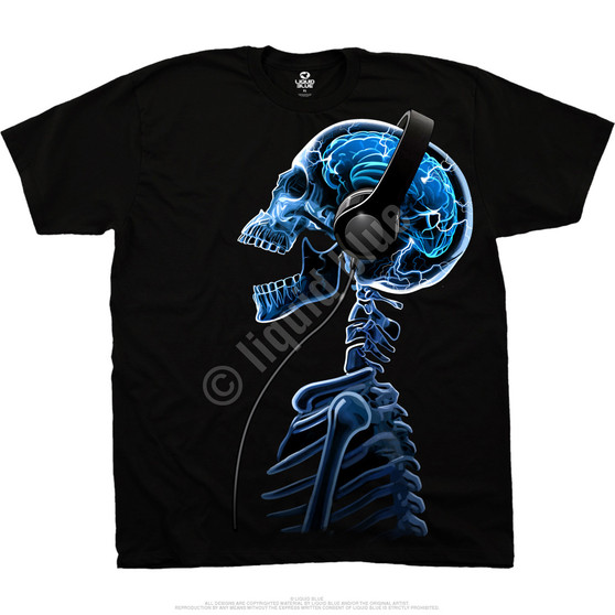 Liquid Blue Skelephones Black T-Shirt