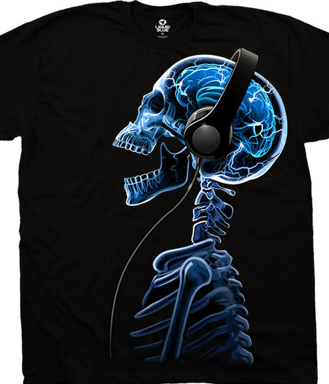 liquid blue Skelephones Black T-Shirt