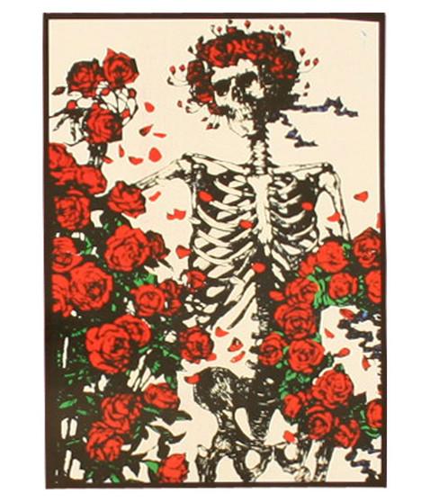 liquid blue Skeleton And Roses Tapestry