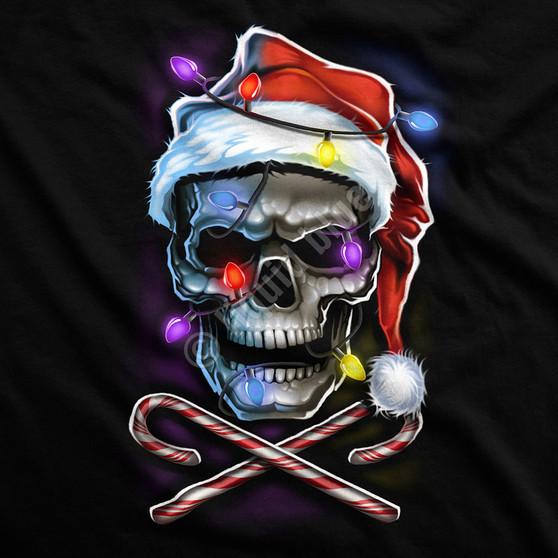 Liquid Blue Skull And Cross Canes Black T-Shirt