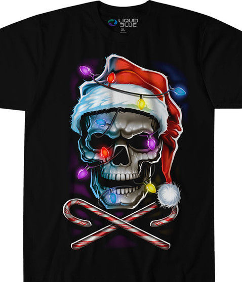 liquid blue Skull and Cross Canes Black T-Shirt