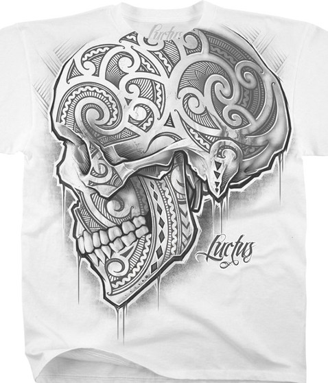 liquid blue Skull De Luctus White T-Shirt
