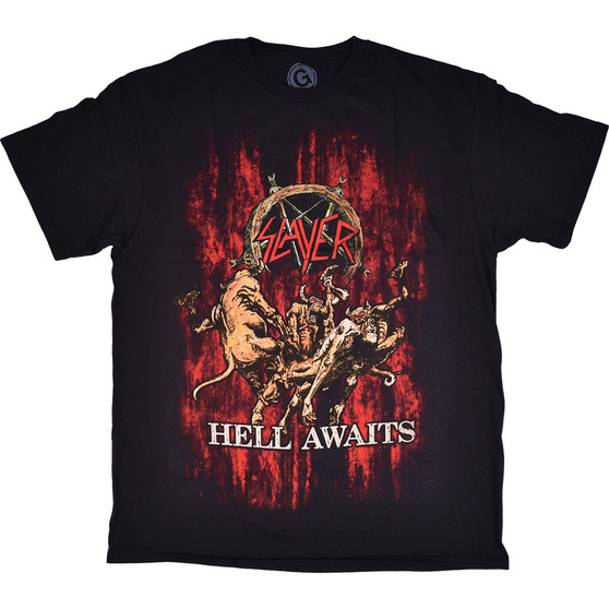 Liquid Blue Slayer Awaits Blood Black T-Shirt