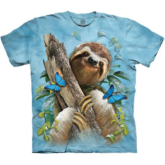 Liquid Blue Sloth & Butterflies Kids' T-Shirt