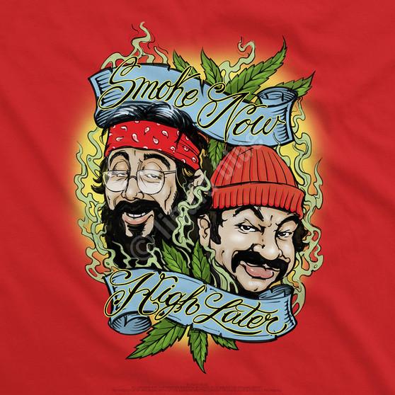 Liquid Blue Smoke Now High Later Red T-Shirt