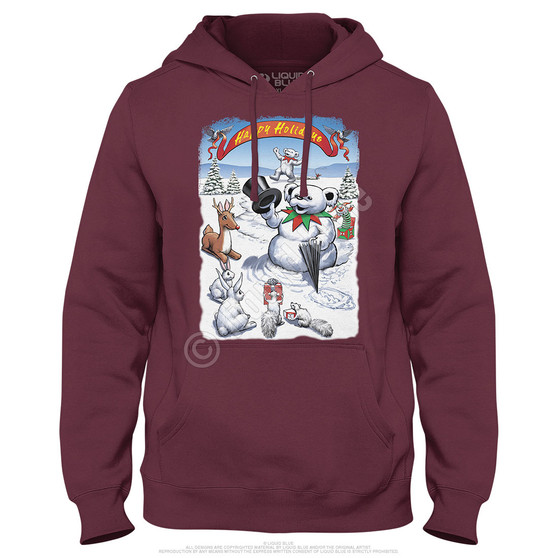 Liquid Blue Snowman Bear Hoodie