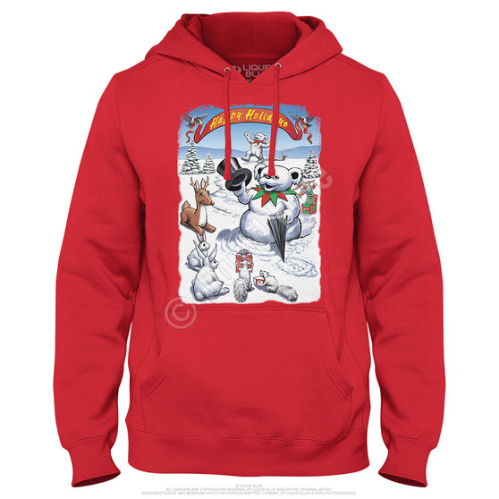 Liquid Blue Snowman Bear Hoodie