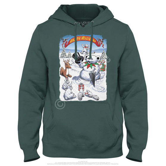 Liquid Blue Snowman Bear Hoodie