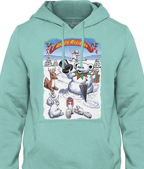 liquid blue Snowman Bear Hoodie