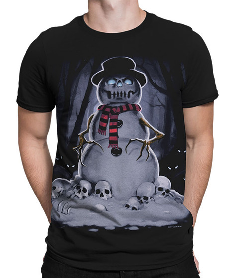 liquid blue Snowman Black T-Shirt