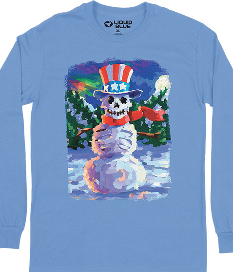 liquid blue Snowman Skeleton Long Sleeve T-Shirt
