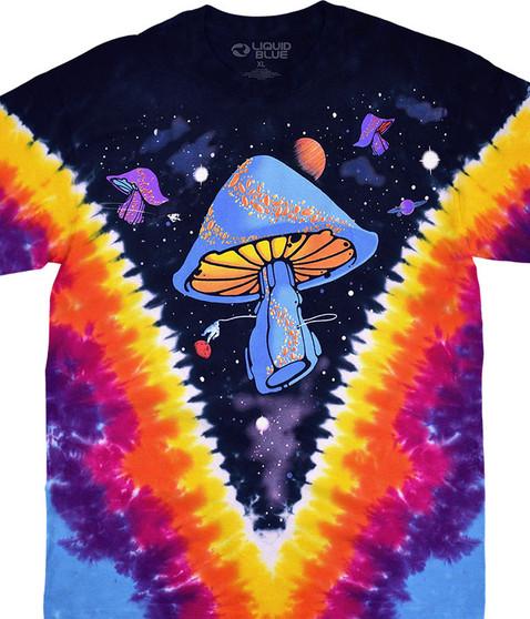 liquid blue Space Shrooms Tie-Dye T-Shirt