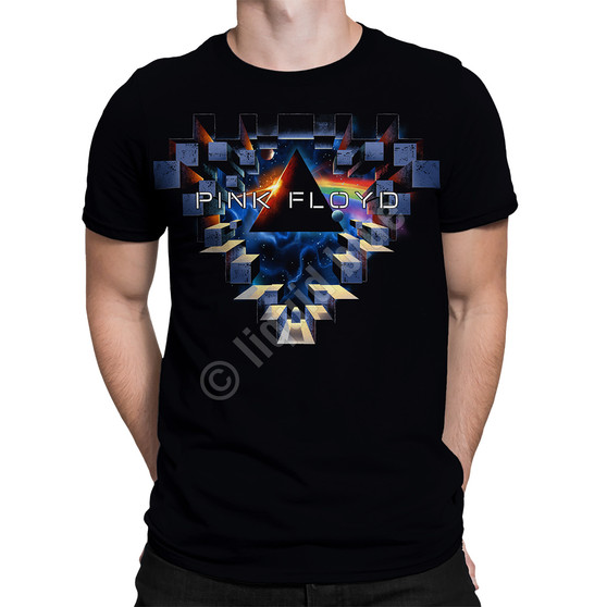 Liquid Blue Space Window Black Athletic T-Shirt
