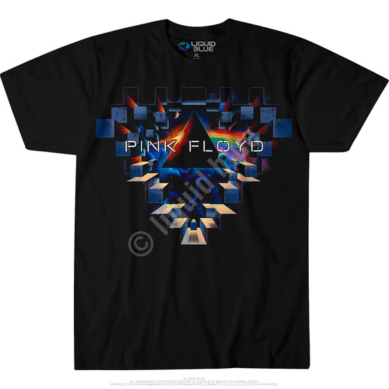Liquid Blue Space Window Black Athletic T-Shirt