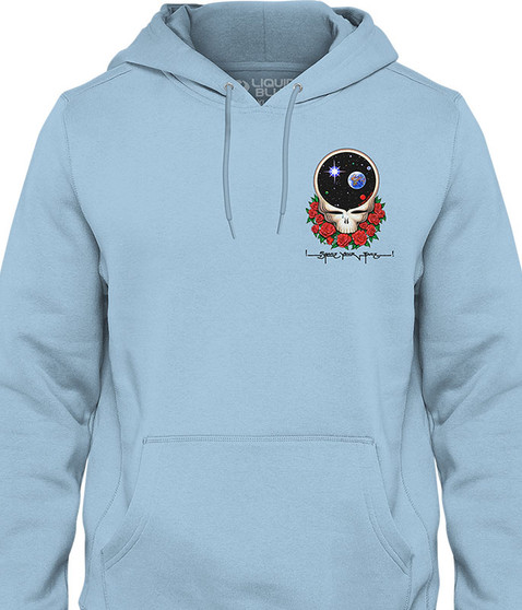 liquid blue Space Your Face Chest Hoodie