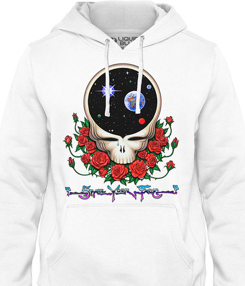 liquid blue Space Your Face Hoodie