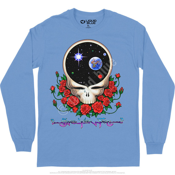 Liquid Blue Space Your Face Long Sleeve T-Shirt