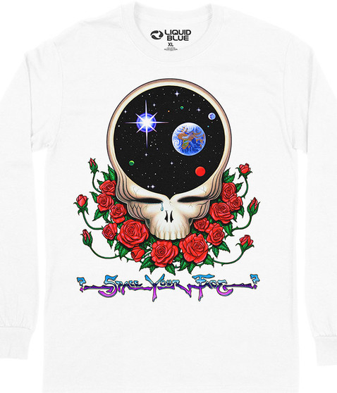 liquid blue Space Your Face Long Sleeve T-Shirt