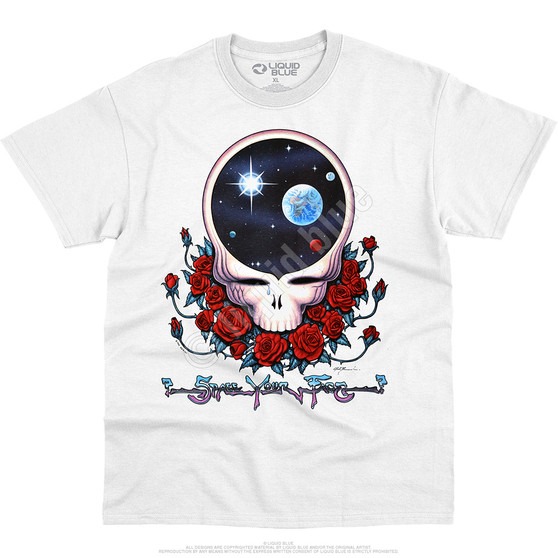 Liquid Blue Space Your Face White T-Shirt