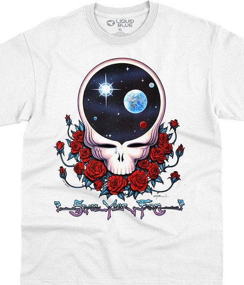 liquid blue Space Your Face White T-Shirt
