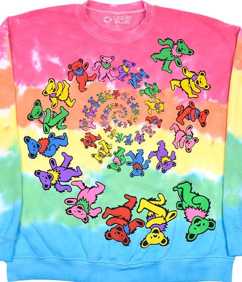 liquid blue Spiral Bears Tie-Dye Sweatshirt