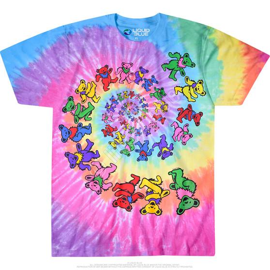 Liquid Blue Spiral Bears Tie-Dye T-Shirt