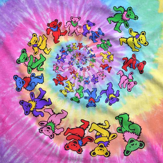 Liquid Blue Spiral Bears Tie-Dye T-Shirt