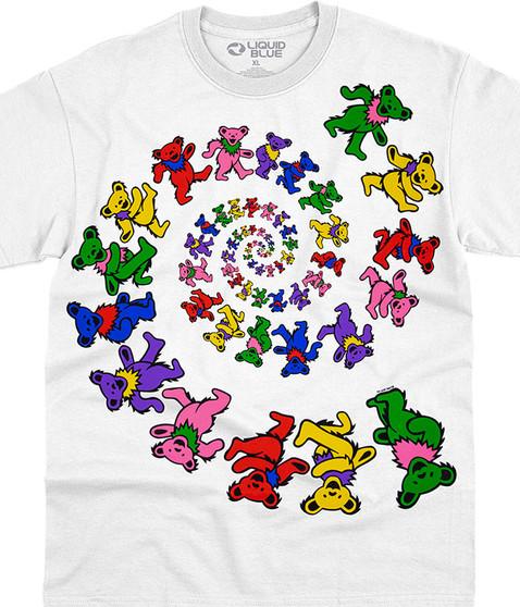 liquid blue Spiral Bears White T-Shirt