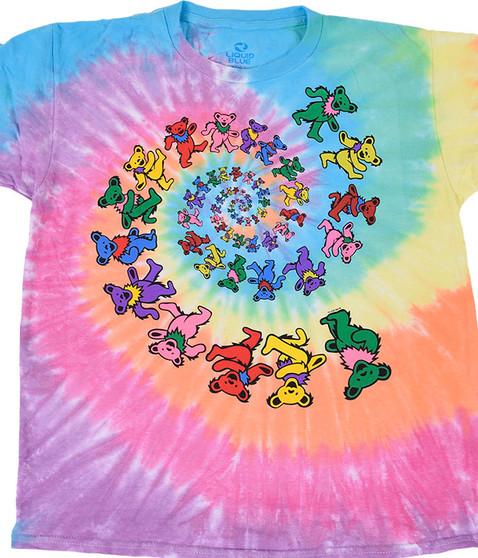 liquid blue Spiral Bears Youth Tie-Dye T-Shirt