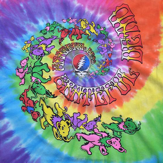 Liquid Blue Spiral Trippy Bears Tie-Dye T-Shirt