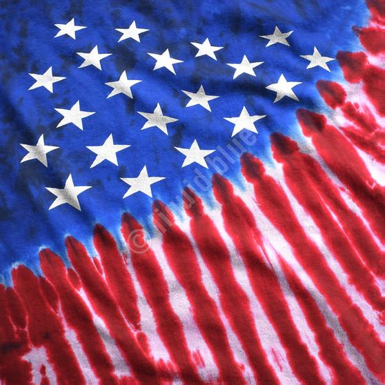 Liquid Blue Stars And Stripes Tie-Dye T-Shirt