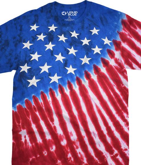 liquid blue Stars And Stripes Tie-Dye T-Shirt