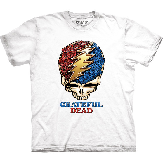 Liquid Blue Steal Your Bones & Roses White T-Shirt