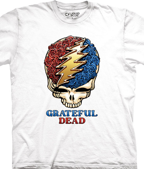 liquid blue Steal Your Bones & Roses White T-Shirt