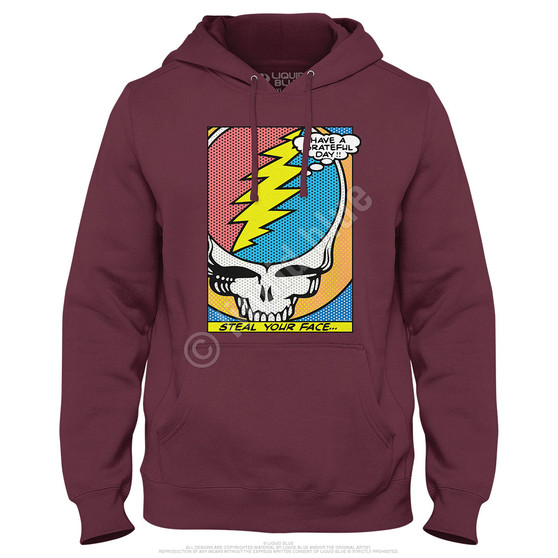 Liquid Blue Steal Your Face Pop Art Hoodie