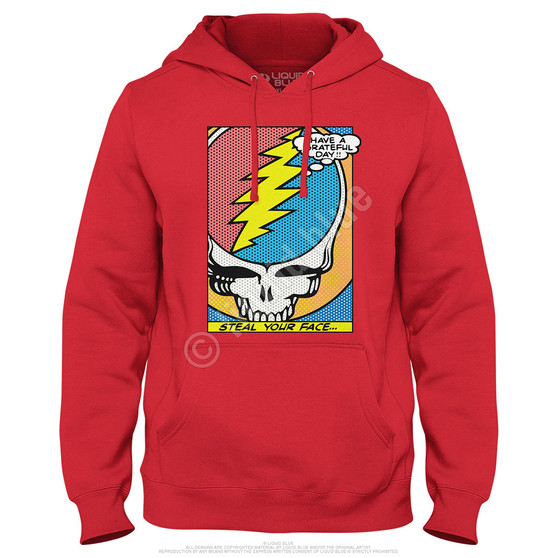 Liquid Blue Steal Your Face Pop Art Hoodie