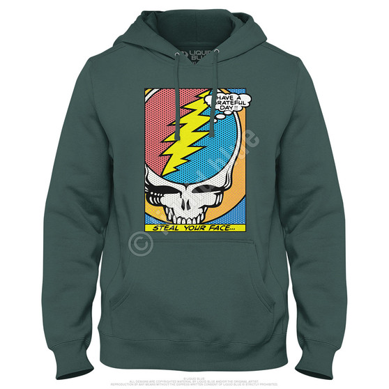 Liquid Blue Steal Your Face Pop Art Hoodie
