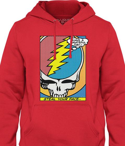 liquid blue Steal Your Face Pop Art Hoodie