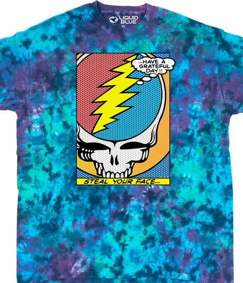 liquid blue Steal Your Face Pop Art T-Shirt
