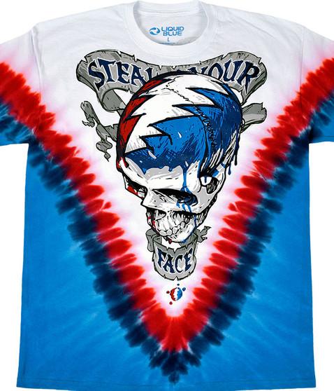 liquid blue Steal Your Face Vdye Tie-Dye T-Shirt