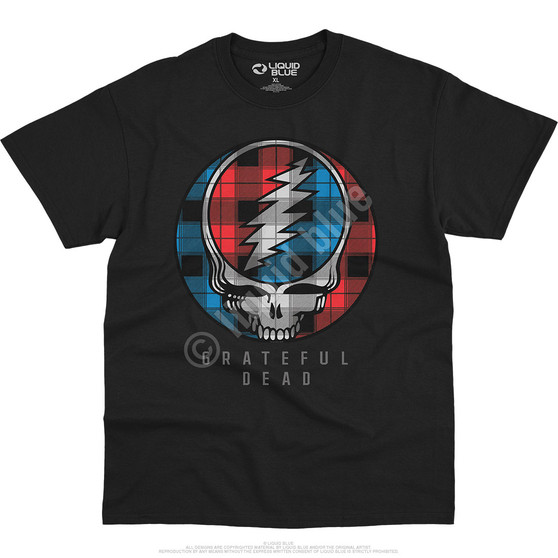 Liquid Blue Steal Your Plaid Black T-Shirt