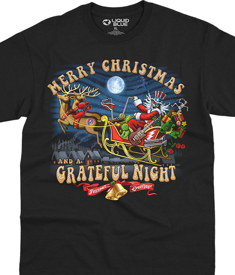 liquid blue Steal Your Sleigh Black T-Shirt